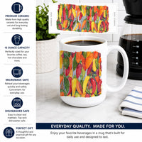 Hot Peppers Ceramic Coffee Mug 15 oz Decorative Large C Handle Mug Cup for Tea, Cocoa Hot Chocolate