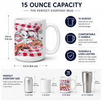Blue Runner Gumbo Receipe Ceramic Coffee Mug 15 oz Decorative Large C Handle Mug Cup for Tea, Cocoa Hot Chocolate