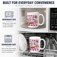 Blue Runner Gumbo Receipe Ceramic Coffee Mug 15 oz Decorative Large C Handle Mug Cup for Tea, Cocoa Hot Chocolate