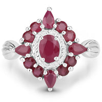 2.89 Carat Genuine Ruby .925 Sterling Silver Ring