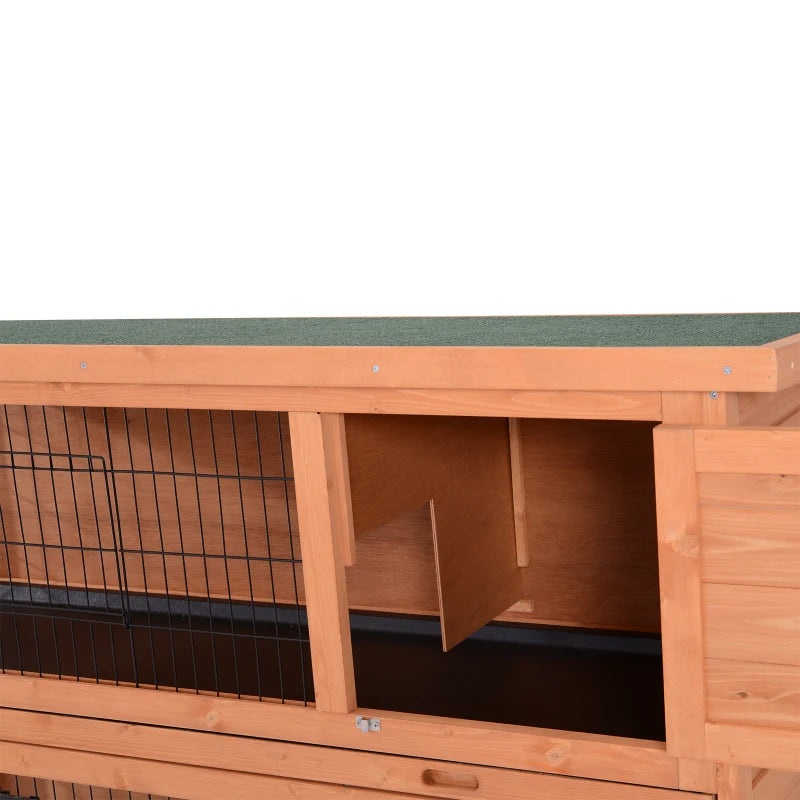 2-Story Large Rabbit Hutch Bunny Cage Wooden Pet House Small Animal Habitat With Lockable Doors, No Leak Tray And Waterp
