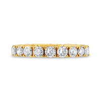14K Yellow Gold 2.00 Cttw Shared Prong Set Round Cut Diamond Eternity Band (J-K Color, VS1-VS2 Clarity) - Ring Size 6.75