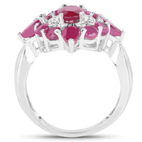 3.04 Carat Glass Filled Ruby .925 Sterling Silver Ring
