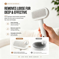 Pet Slicker Brush For Cats & Dogs, Self-Cleaning Grooming Brush With One-Click Hair Removal, Gentle Deshedding Tool For 
