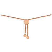 14K Rose Gold Plated .925 Sterling Silver Diamond Accent Circle and Heart Link Adjustable 6â€-10â€ Bolo Bracelet (I-J Color, I3 Clarity)