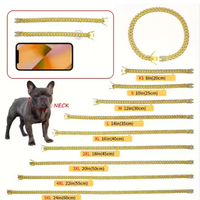 US LOCAL STOCK Hiphoppet Beautiful Hot Sale Luxury Alloy Dog Chain Sparkling Diamond Secure Metal Chain Choker For Dogs 