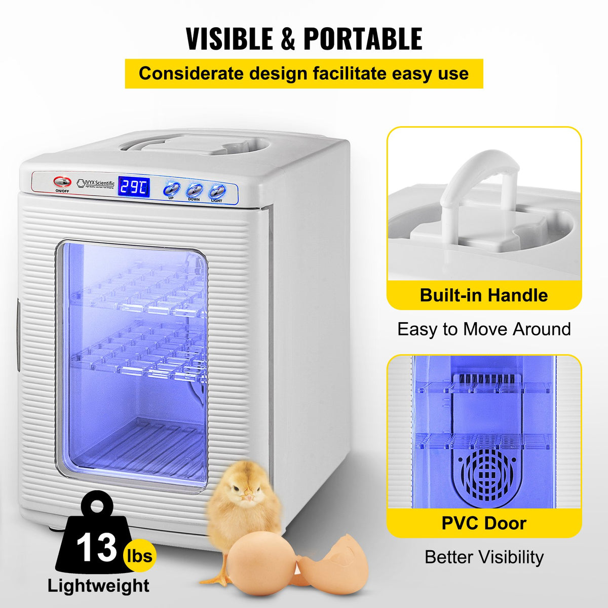 White Reptile Incubator 25L Scientific Lab Incubator Digital Incubator Cooling And Heating 5-42°C Reptile Egg Incubator 