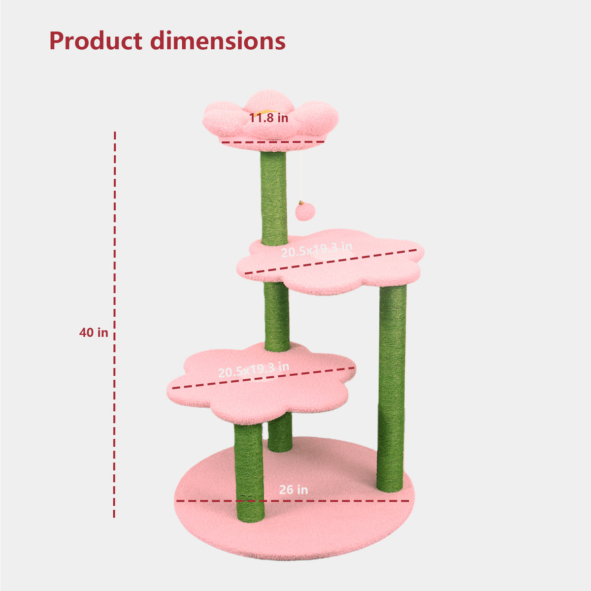 Cat Tree with Removable Cozy Perch & Scratching Posts Hanging & Toy Multi-Level Cat Furniture for Kittens/Cats to Climb,
