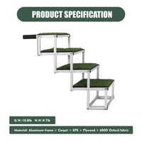 Foldable Dog Ramp For Cars, SUVs, Trucks, Portable Pet Dog Stairs For Large Dogs With Non-Slip Surface Reinforced Design