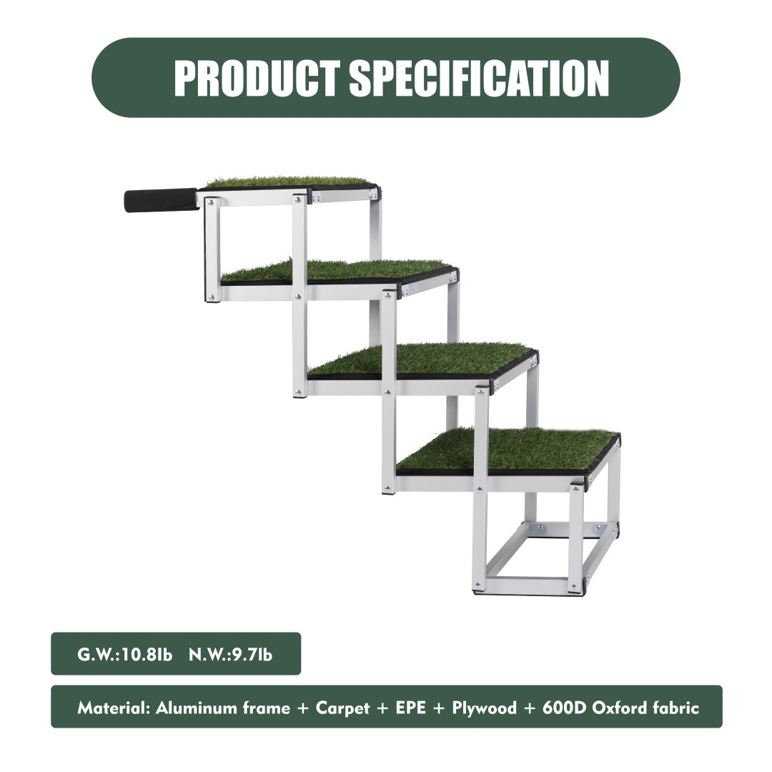 Foldable Dog Ramp For Cars, SUVs, Trucks, Portable Pet Dog Stairs For Large Dogs With Non-Slip Surface Reinforced Design