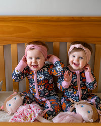 Navy wildflower bamboo zippy - BIG FRENCHIES