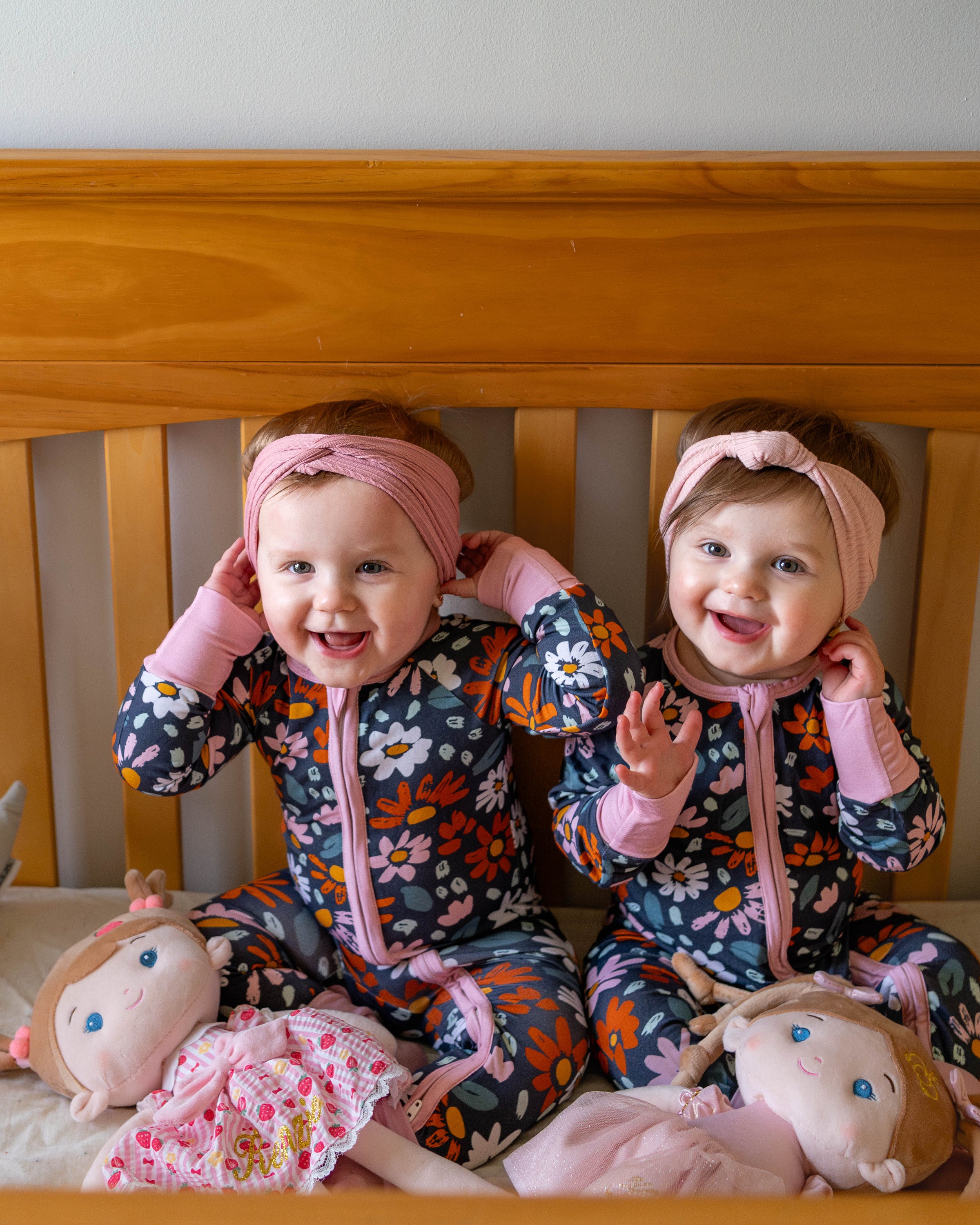 Navy wildflower bamboo zippy - BIG FRENCHIES