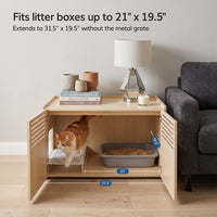 Modern Wooden Cat House with Scratching Pad , Cat Litter Box Enclosure, Spacious Hidden Cat Litter Box -33.46" x 21.06" 