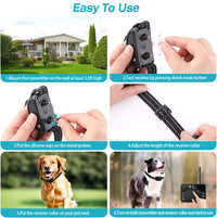 2 In 1 Wireless Electric Dog Fence Waterproof Pet Shock Boundary Containment System Electric Training Collar With 2 Rece