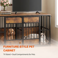 Wooden Dog Crate Furniture, Large Dog Kennel With Storage Top, Indoor Pet Cage