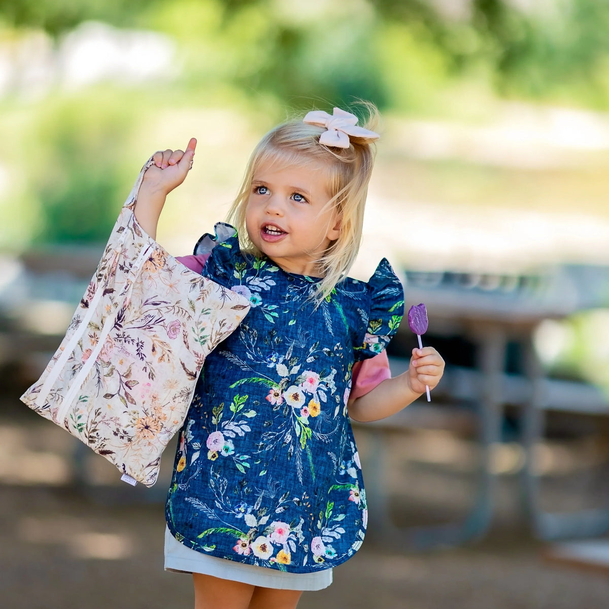 Delilah Floral - Waterproof Wet Bag (For mealtime, on-the-go, and more!) - BIG FRENCHIES