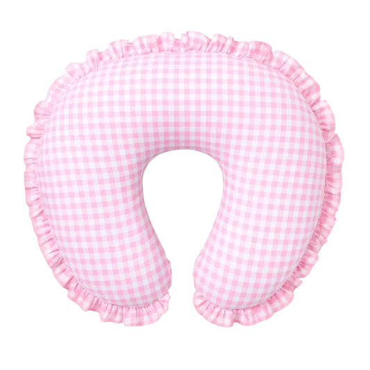 Pink Gingham Ruffle Nursing Pillow Cover - BIG FRENCHIES