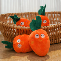Double Bone Chicken Leg Fruit Carrot Vegetable Pet Dog Cat Plush Squeaky Durable Chew Toy Supplies