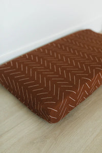 Rust Mudcloth Muslin Changing Pad Cover - BIG FRENCHIES