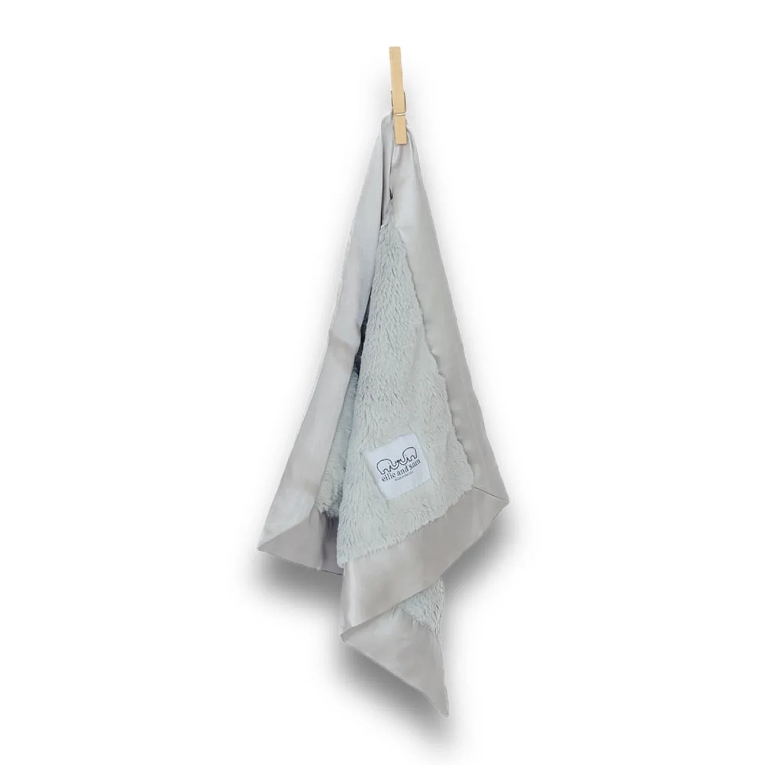 Luxury Satin Border Lovey - Silver - BIG FRENCHIES