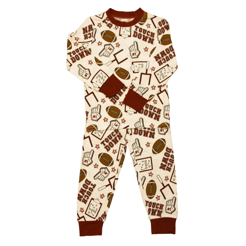 Maroon Touchdown Bamboo Pajamas - BIG FRENCHIES