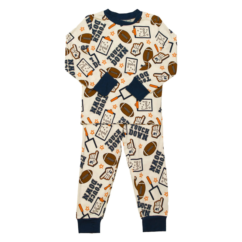 Blue And Orange Touchdown Bamboo Pajamas - BIG FRENCHIES