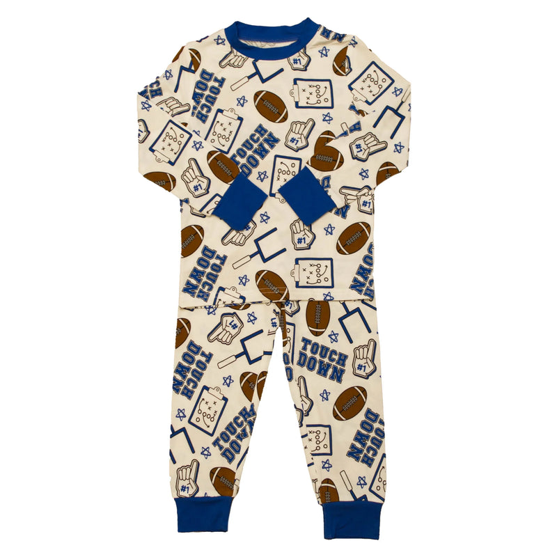 Royal Blue Touchdown Bamboo Pajamas - BIG FRENCHIES