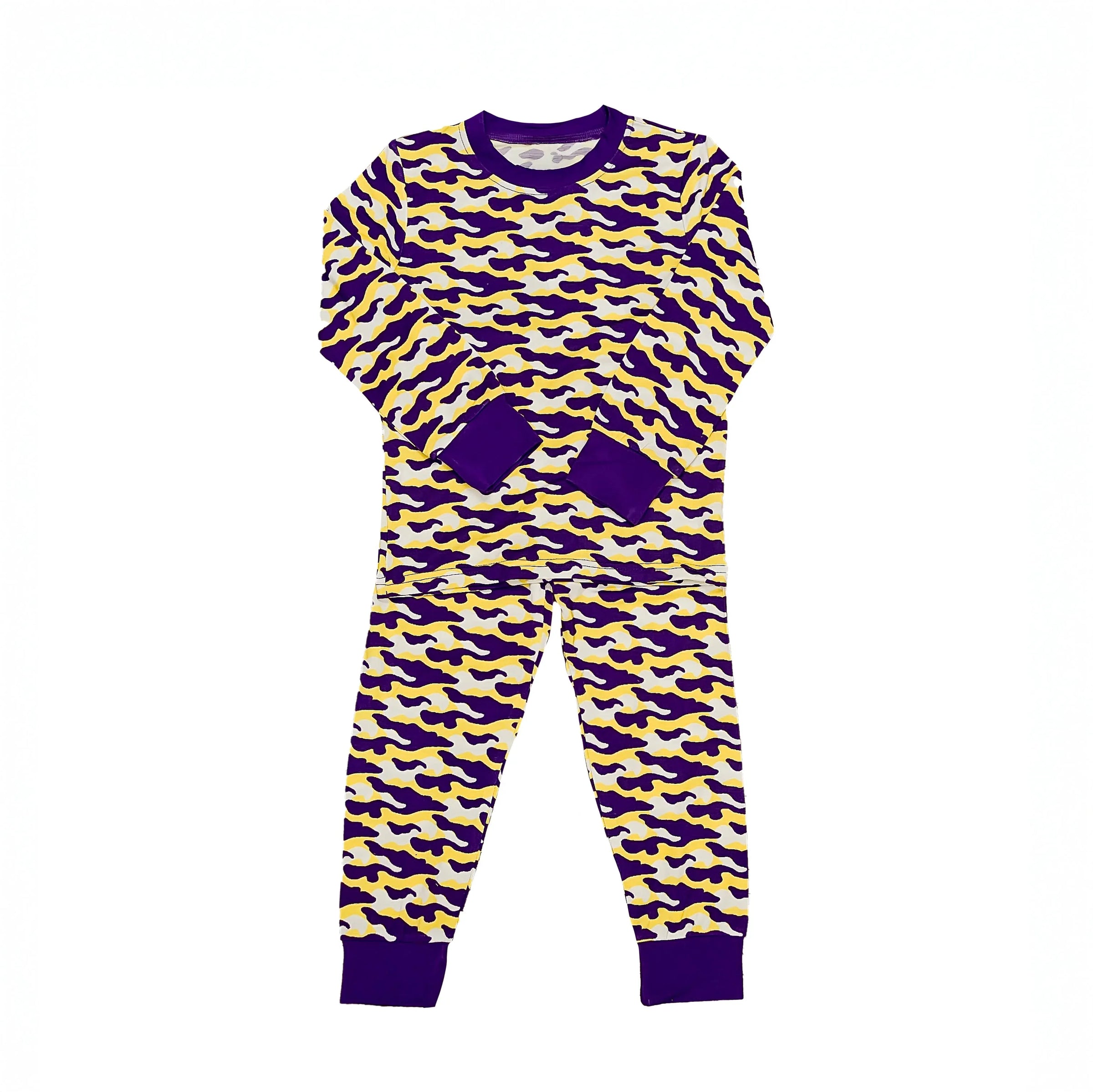 Purple and Yellow Camo Pajamas - BIG FRENCHIES