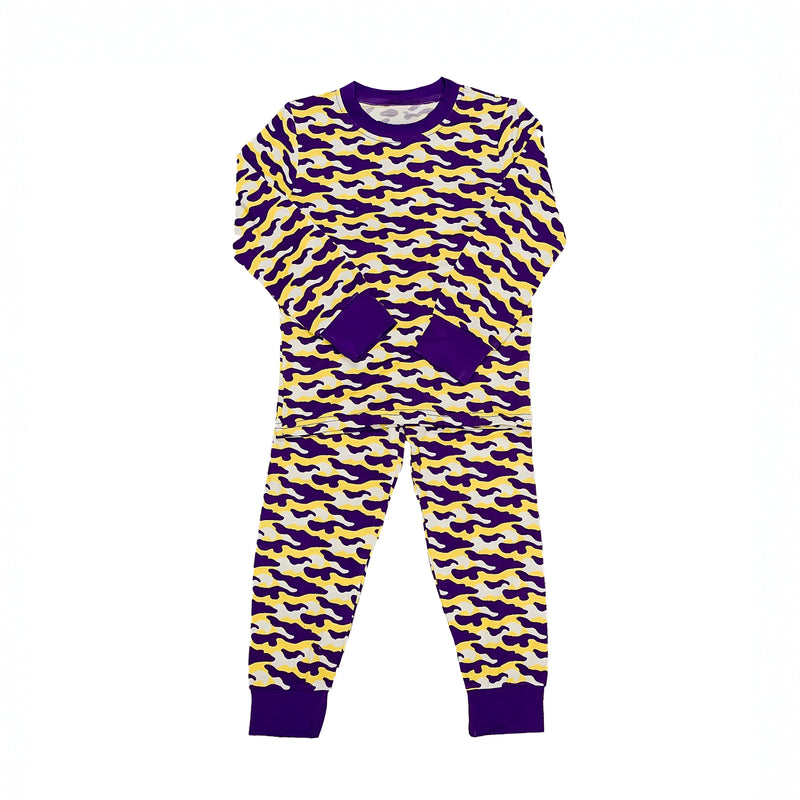 Purple and Yellow Camo Pajamas - BIG FRENCHIES
