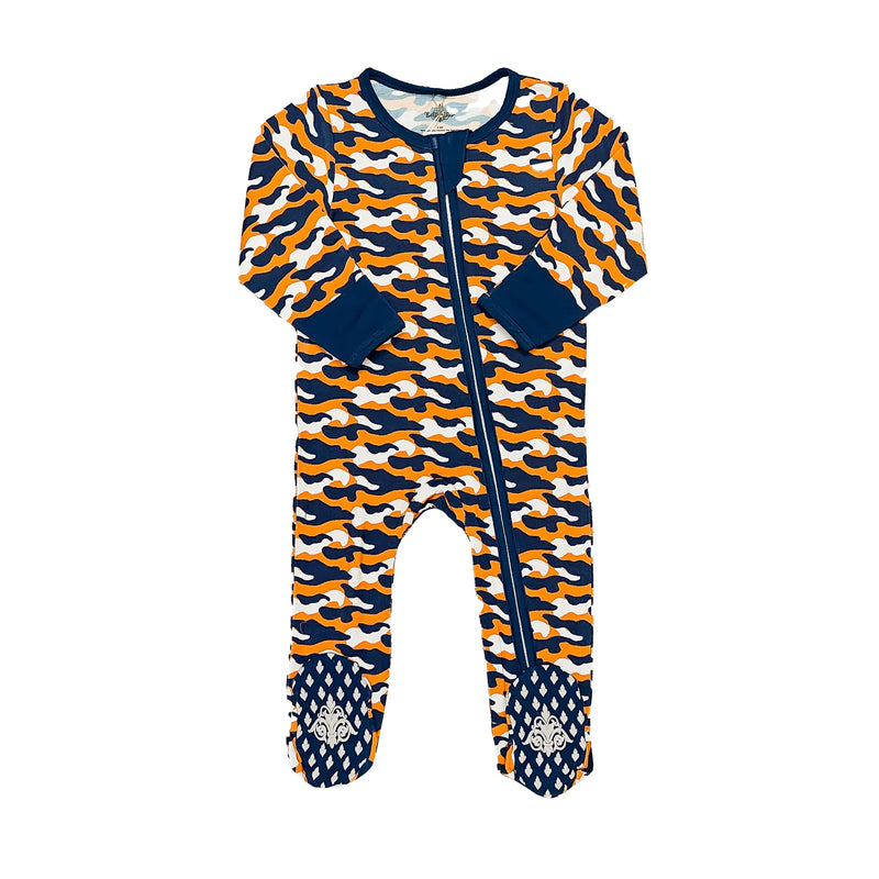 Navy and Orange Camo Romper - BIG FRENCHIES