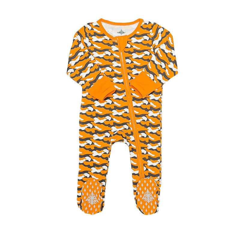 Orange Camo Bamboo Romper - BIG FRENCHIES