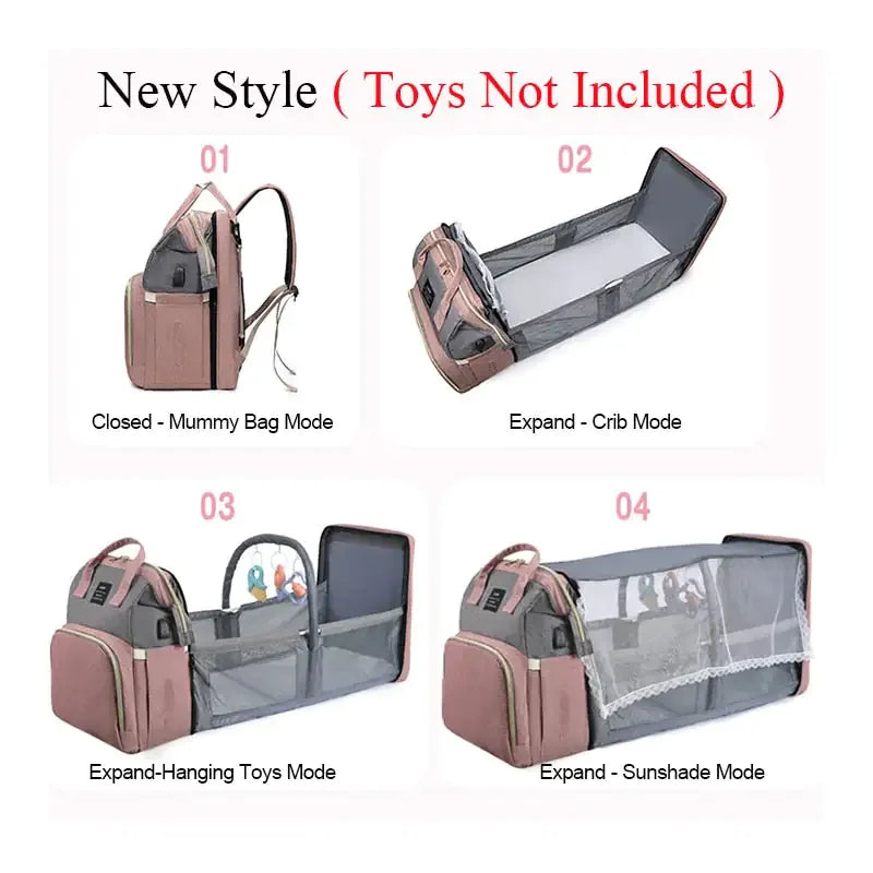 Baby Diaper Bag - Foldable Baby Bed - # BAGEG11610003 - BIG FRENCHIES
