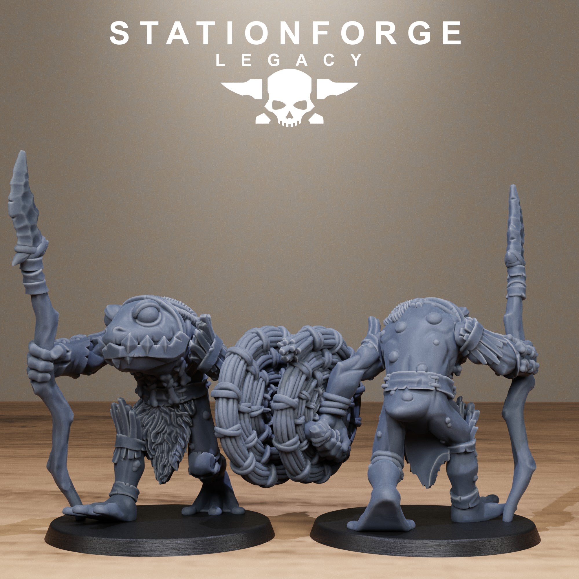3D Printed Bogkin Spearmen by StationForge Miniatures