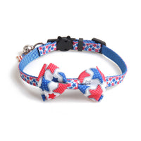 Patriotic Bow Tie Cat Collar with Bell USA