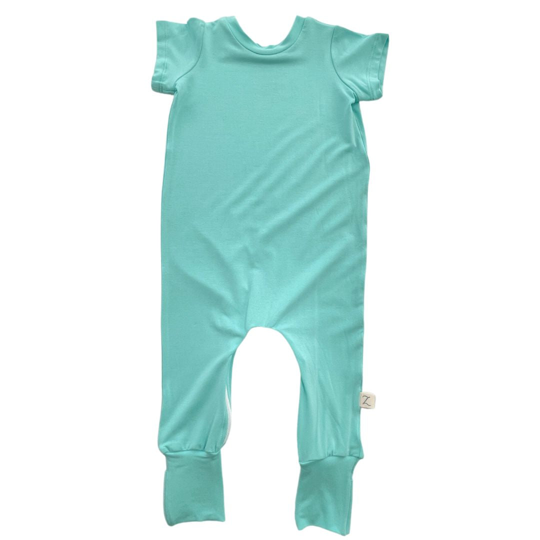 Mint Bamboo Lyocell Zip Romper