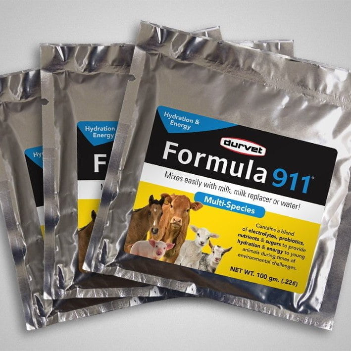 Lamb Livestock Durvet Formula 911 Electrolyte & Probiotic Support Baby Animals 4 Oz.