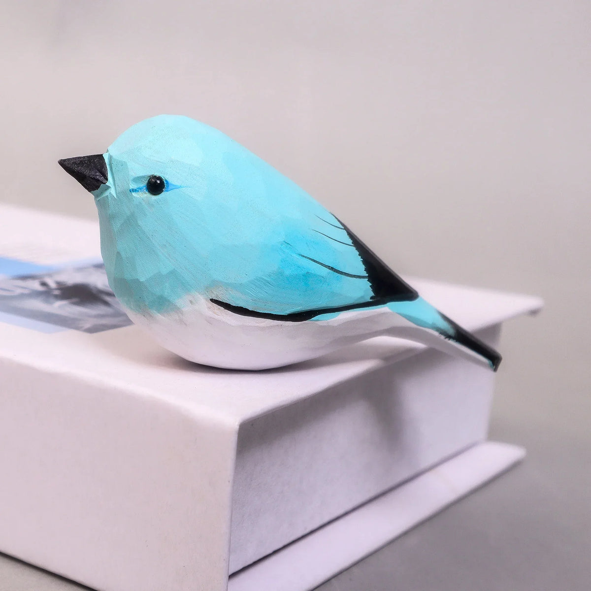 Hand-Carved Wooden Bird Figurine – Blue - BIG FRENCHIES