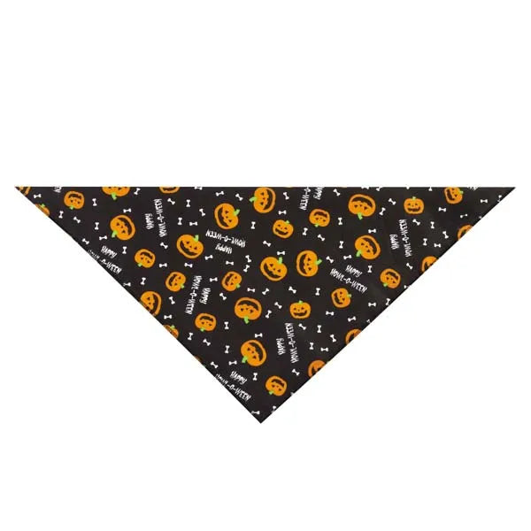 Aria Halloween Dog Bandana 19" Pumpkin & Bone Design Howl-O-Ween Pet Accessory