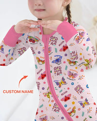 Custom Name God says I am Butterfly Bamboo Convertible Zippy