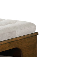 Letitia Rubber Wood Cat Bed Ottoman, 2-in-1 Tufted Pet Ottoman with Cat Cave, Multi-Functional Footstool with Cat Hideaw