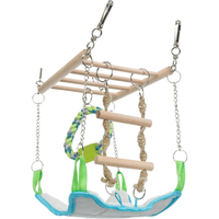 Small Animal Suspension Bridge, Hanging Cage Accessory With Hammock And Climbing Toys