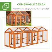 Wooden Chicken Run, Combinable Design with Perches, 4.6 x 2.8, Orange