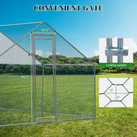 10 X 10 Ft Large Metal Chicken Coop, Walk-in Poultry Cage Chicken Hen Run House With Waterproof Cover, Rabbits Cats Dogs