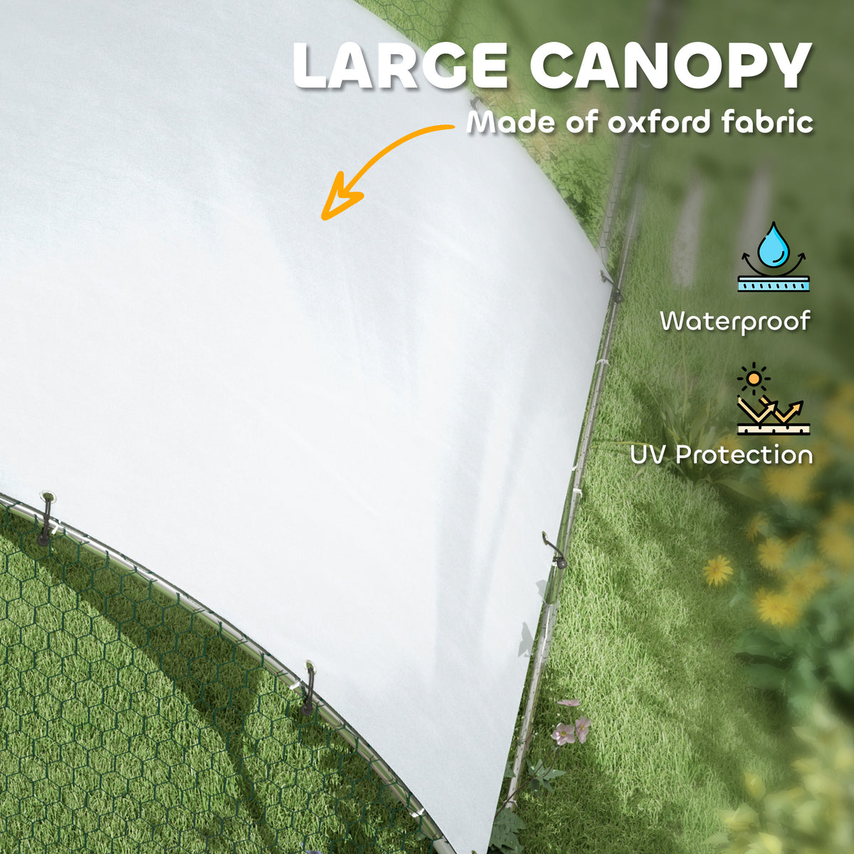 Large Metal Chicken Coop with Waterproof and Anti-UV Cover for Yard, Outdoor, Duck, Rabbit, 9.2 x 31.2 x 6.5