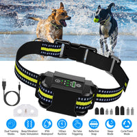 Dog Bark Collar Rechargeable Waterproof Beep Vibration Static Stimulation Bark Stopper Automatic Identification Collar W