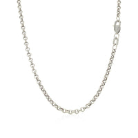 2.3mm 14k White Gold Rolo Chain