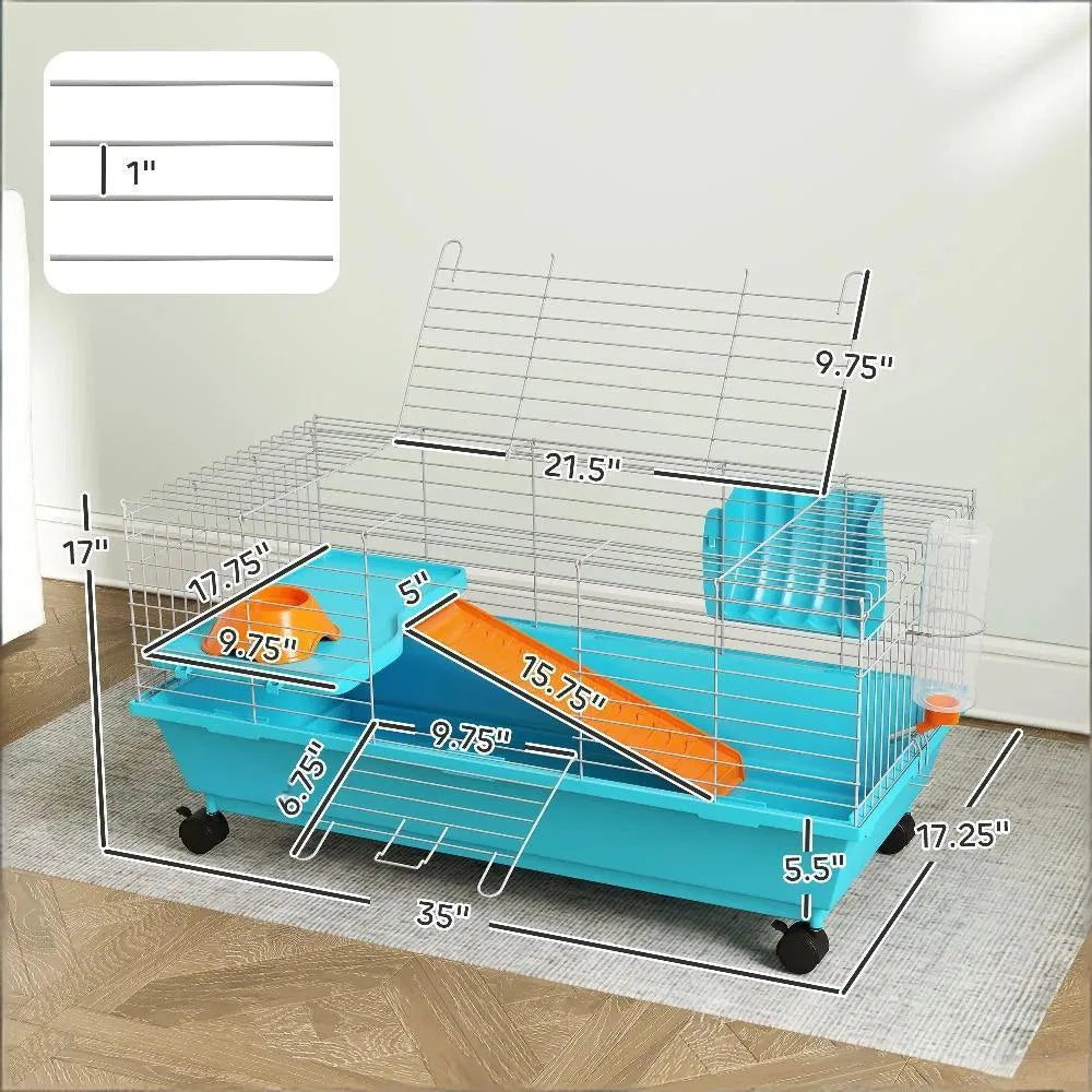 Small Animal Cage, Rolling Bunny Cage, Guinea Pig Cage