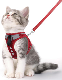 Escape Proof Cat Harness and Leash Set Reflective Adjustable Vest
