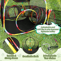 Outdoor Rainbow Cat Enclosure, 5 In 1 Portable Cat Tents For Outside Cage Free Outside Pet Enclosure Cat Tunnel Outdoor 