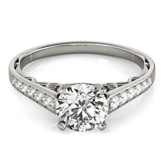 14k White Gold Cathedral Design Diamond Engagement Ring (1 1/4 cttw)